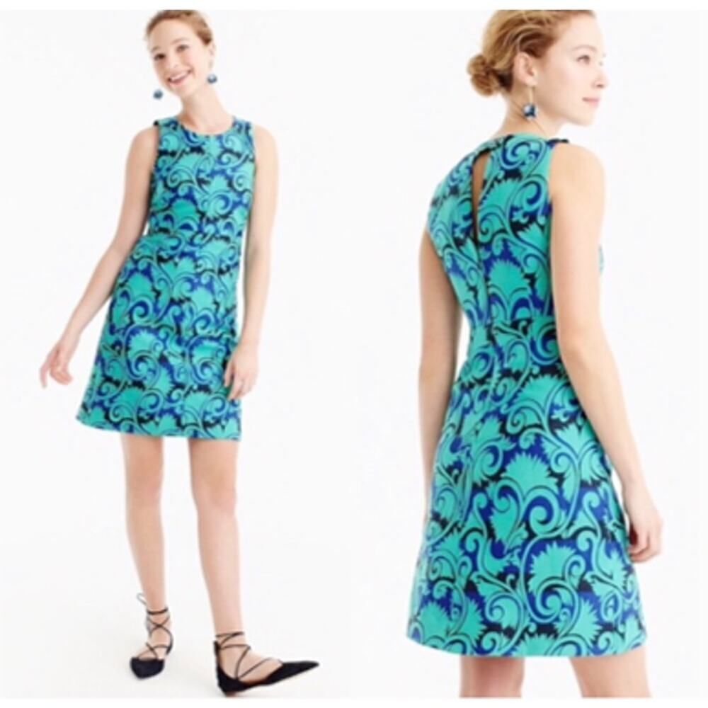 J. Crew A-Line Dress Vineyard Jacquard Size 8